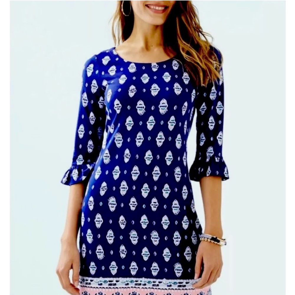 Lilly Pulitzer Blue and White Patterned Dress